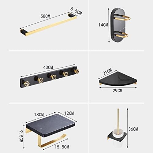 Stylish Natural Marble Brass Towel Rack