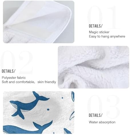 Blue Whales Hanging Kitchen Towels