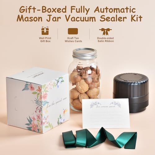 Gift Boxed - Fully Automatic Mason Jar Vacuum Sealer Kit