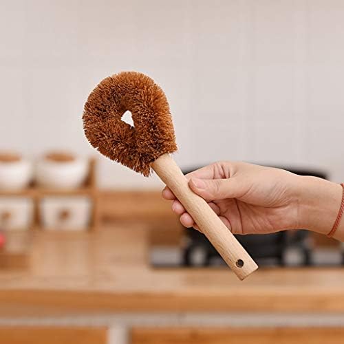 Ankexin Kitchen Coconut Fiber Cleaning Brush with Wooden Handle