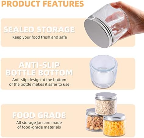 Mini Mason Jars 6-Pack Sealed Lids and Labels for DIY