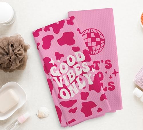 Lets Go Girls Hot Pink Bath Towel Set of 2