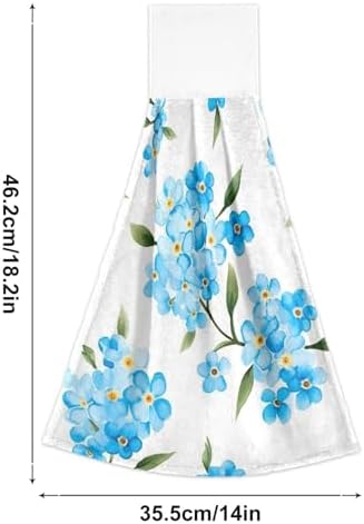 Fast-Drying Blue Forget-Me-Not Kitchen Towels