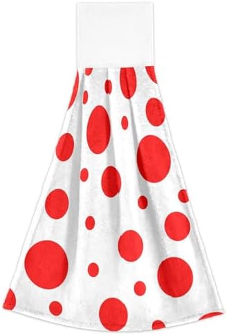 Red Polka Dot Pattern Hanging Kitchen Towels Hand Towel Fast Drying
