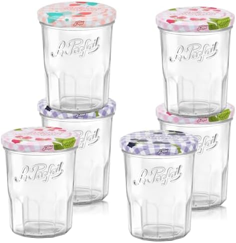 Le Parfait French Faceted Jam Jars Clear Canning Jars
