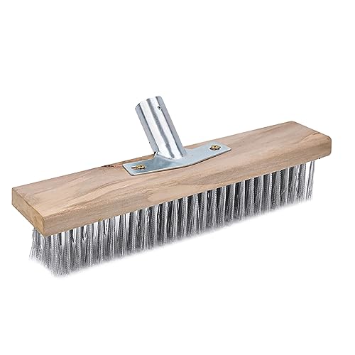 Efficient 30CM Stainless Steel Deck Scrubber for Rough Surfaces