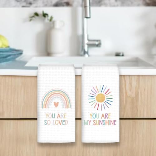 Boho Rainbow Kids Hand Towels Set of 2