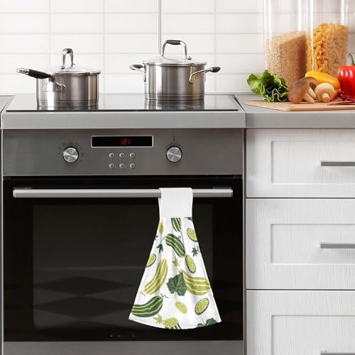 OTVEE Summer Cucumbers Pattern Kitchen Towels 2 Pieces