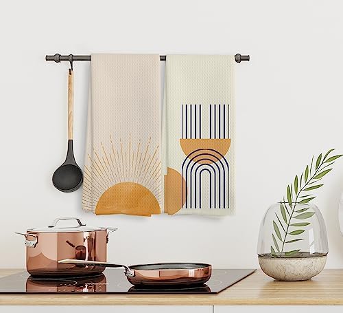 NoQL Boho Black Sunrise Kitchen Towels Set