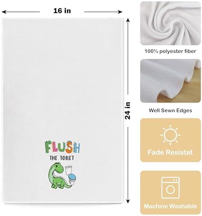 Kids Dinosaur Hand Towels Set of 4 - Play Protect 16x24 Inches