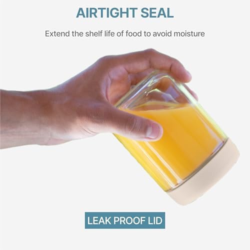 CO Essentials 16 Oz Glass Jars with Airtight Lids - 6 Pack Blue