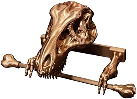 Ozgkee Dinosaur Toilet Paper Holder Wall Mounted Aluminum Alloy