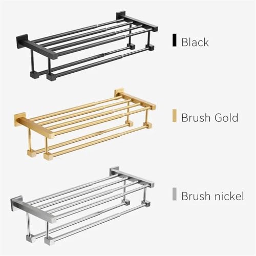 Sturdy Stainless Steel Towel Holder Black