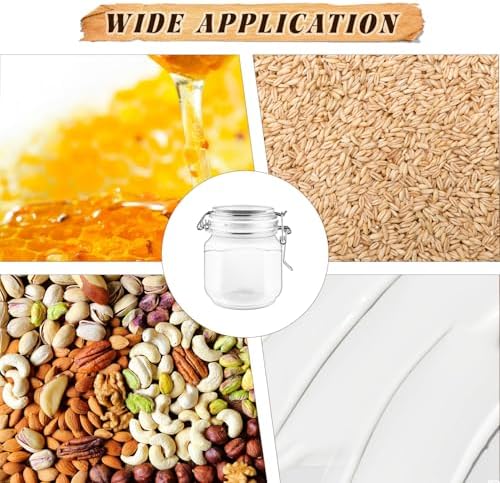 3 Pcs Clear Plastic Canning Jars with Airtight Lids