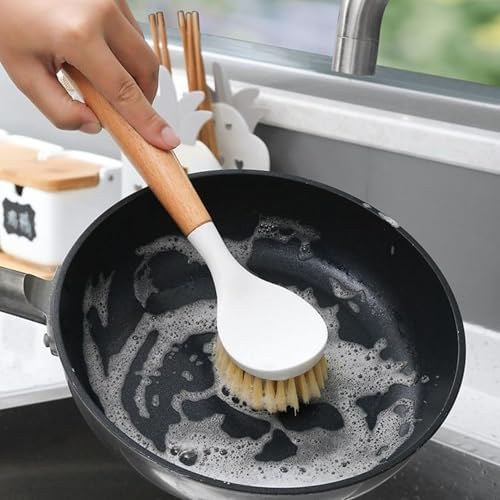 Bamboo Handle Dishwashing Brush Durable Bristles for Sustainable Kitchen Cleaning
