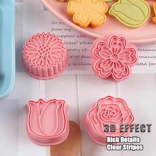 8-Piece Set of Creative Flower Cookie Cutters for Baking