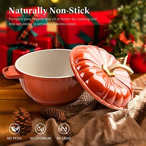 Whimsical Nonstick Pumpkin Soup Pot Halloween gift for professionals and home cooks