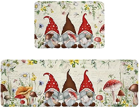 High-Quality 2-Piece Mushroom Kitchen Bathroom Rugs