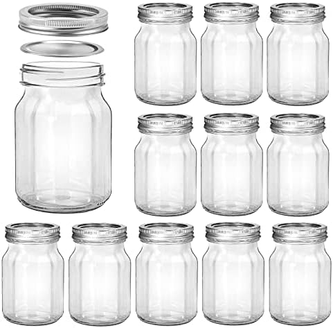 KAMOTA Mason Jars 12-Piece Set