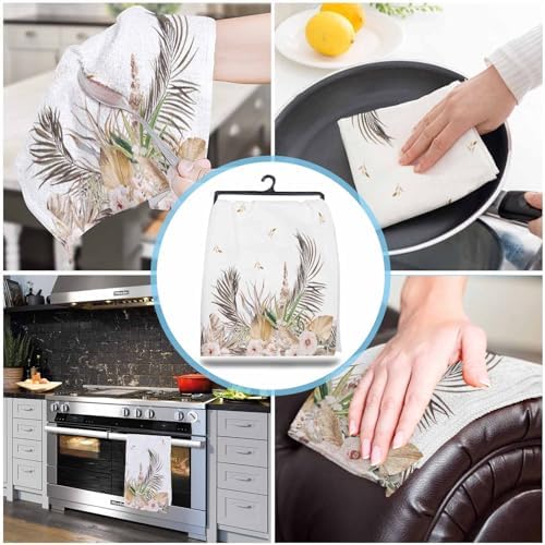 ZOE GARDEN Tropical Palm Leaves Kitchen Towels 2-Pack