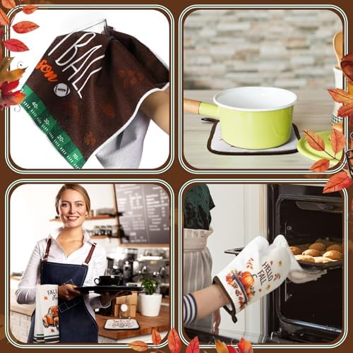Bencailor 8-Piece Football Kitchen Pootholders Oven Mitts Set
