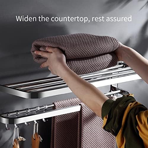 Space-Saving Folding Towel Rack Bathroom Organizer 50cm