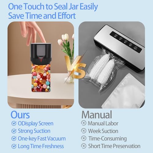 VORSON Electric Mason Jar Vacuum Sealer Kit - Easy to Use Reliable