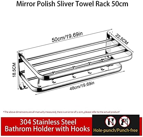 Space-Saving Towel Rack Silver Bath Bar 1-3 Layer Holder