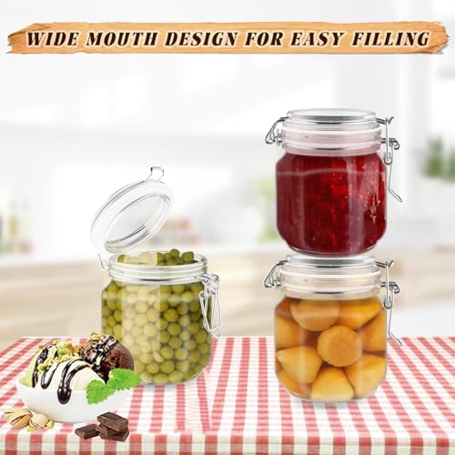 3 Pcs Clear Plastic Canning Jars with Airtight Lids