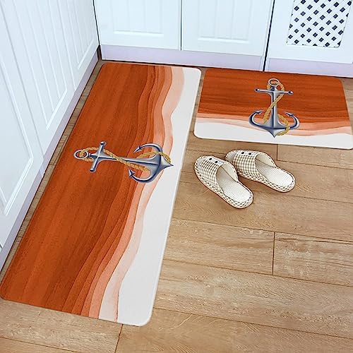 Cozy Burnt Orange Kitchen Rugs