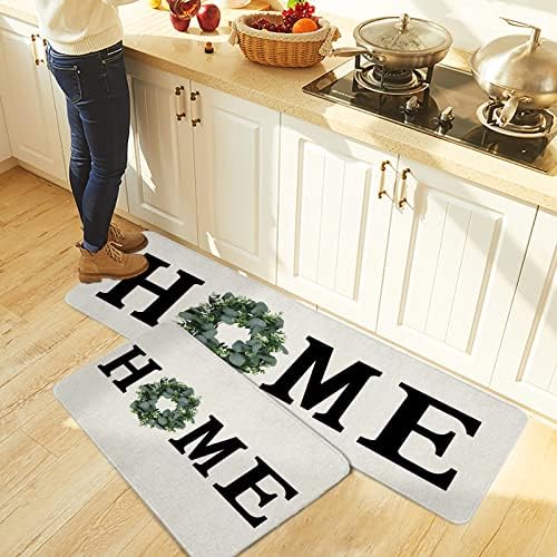 Carosoffe 2-Pack Kitchen Rugs Non-Slip Soft Absorbent Mat Set