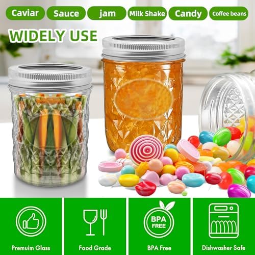 Precise High-Quality 16 oz Mason Jars Set