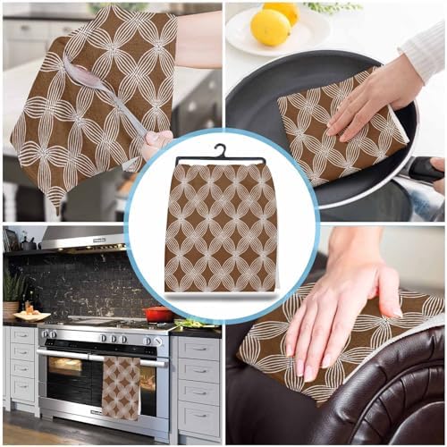 Retro Brown Kitchen Towels Absorbent Durable and Decorative