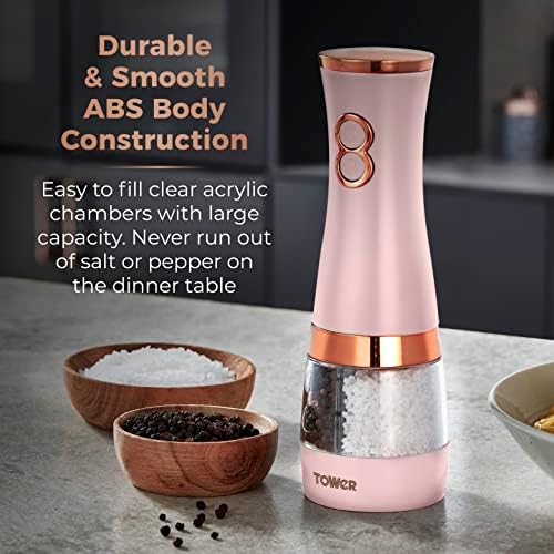 Tower T847004 Pink and Rose Gold Salt and Pepper Mill