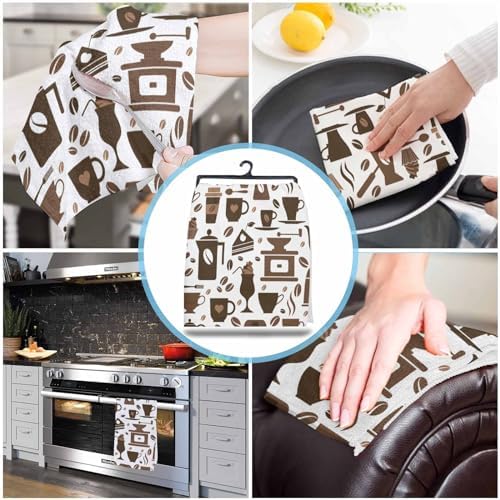 ZOE GARDEN Coffee Kitchen Towels 4-Pack