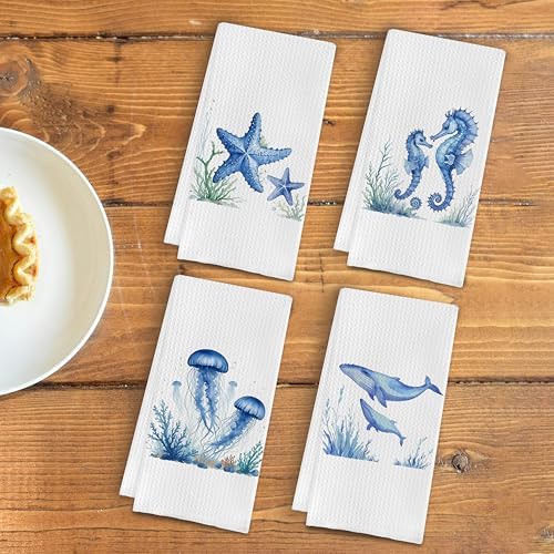 Coastal Kitchen Collection - 4-Piece Towels Ocean Design