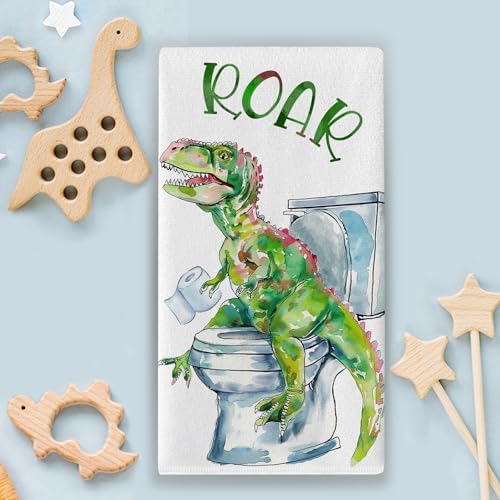 Dinosaur Bath Kitchen Towels Set of 2 for Kids