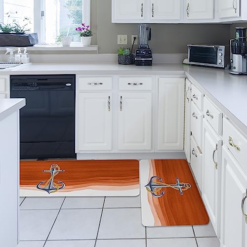Cozy Burnt Orange Kitchen Rugs