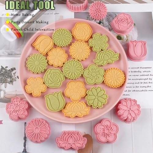 8-Piece Set of Creative Flower Cookie Cutters for Baking