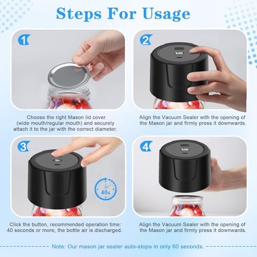Aizilasa Electric Mason Jar Vacuum Sealer Sealed Better Forever