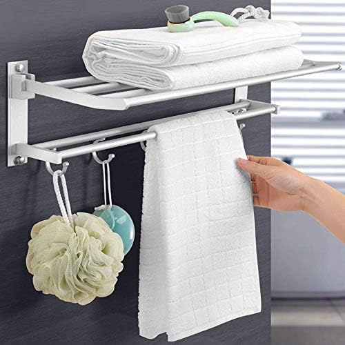 Bathroom Towel Shelf Set Double Towel Holder Space-Saving