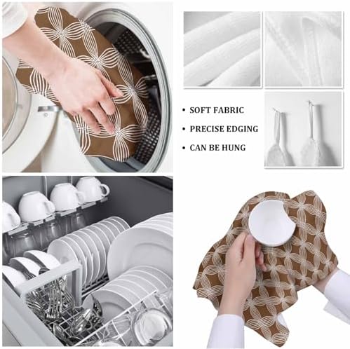 Retro Brown Kitchen Towels Absorbent Durable and Decorative