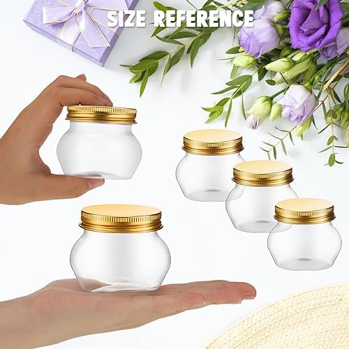 48-Piece 4 oz Clear Plastic Mason Jars Gold