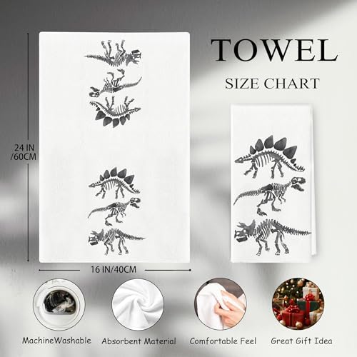 Kids Bathroom Dinosaur Towels Set of 2