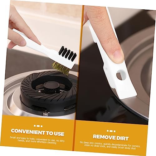 Seam Cleaning Brush Set for Kitchen Use 3pc Steel Nail White