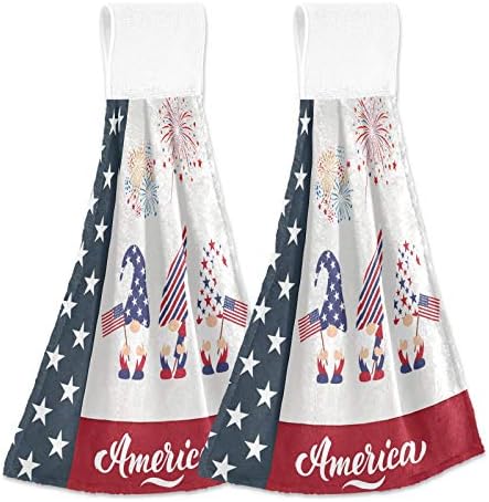 Boccsty American Flag Gnomes Bath Towels 2 Pack