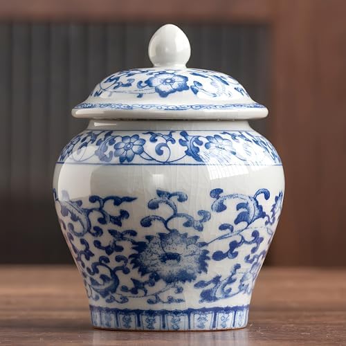 Porcelain Tea Jar Canister With Air Seal Lid 9oz