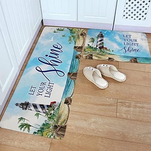 Sturdy Nautical Kitchen Rugs 2-Piece Set