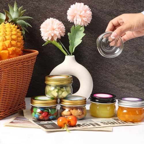 24 Pack 4 Oz Mason Jars With Silver Lids