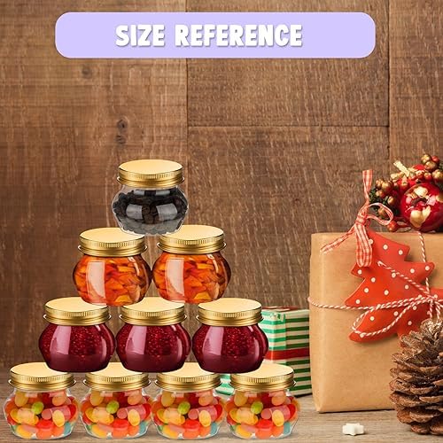 48-Piece 4 oz Clear Plastic Mason Jars Gold